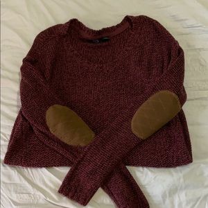 Elbow patch v neck sweater